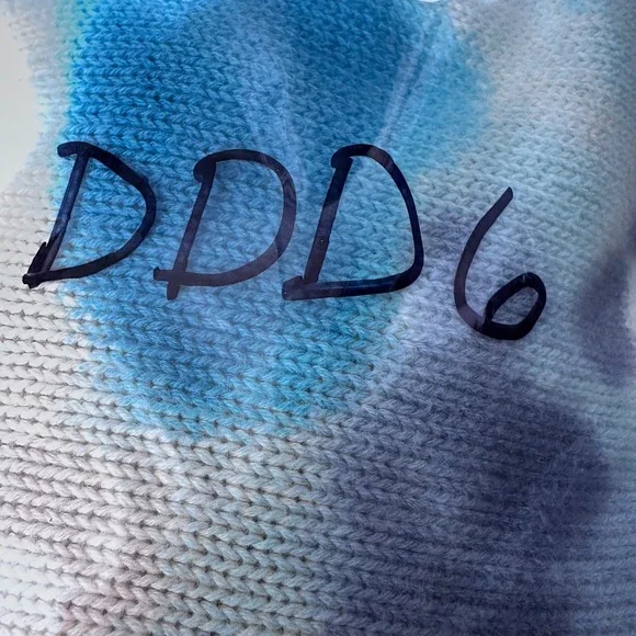 Natural Life Sweater L/XL Blue Cream Tie Dye Taylor Oversized Long Sleeve Cotton - Picture 9 of 9